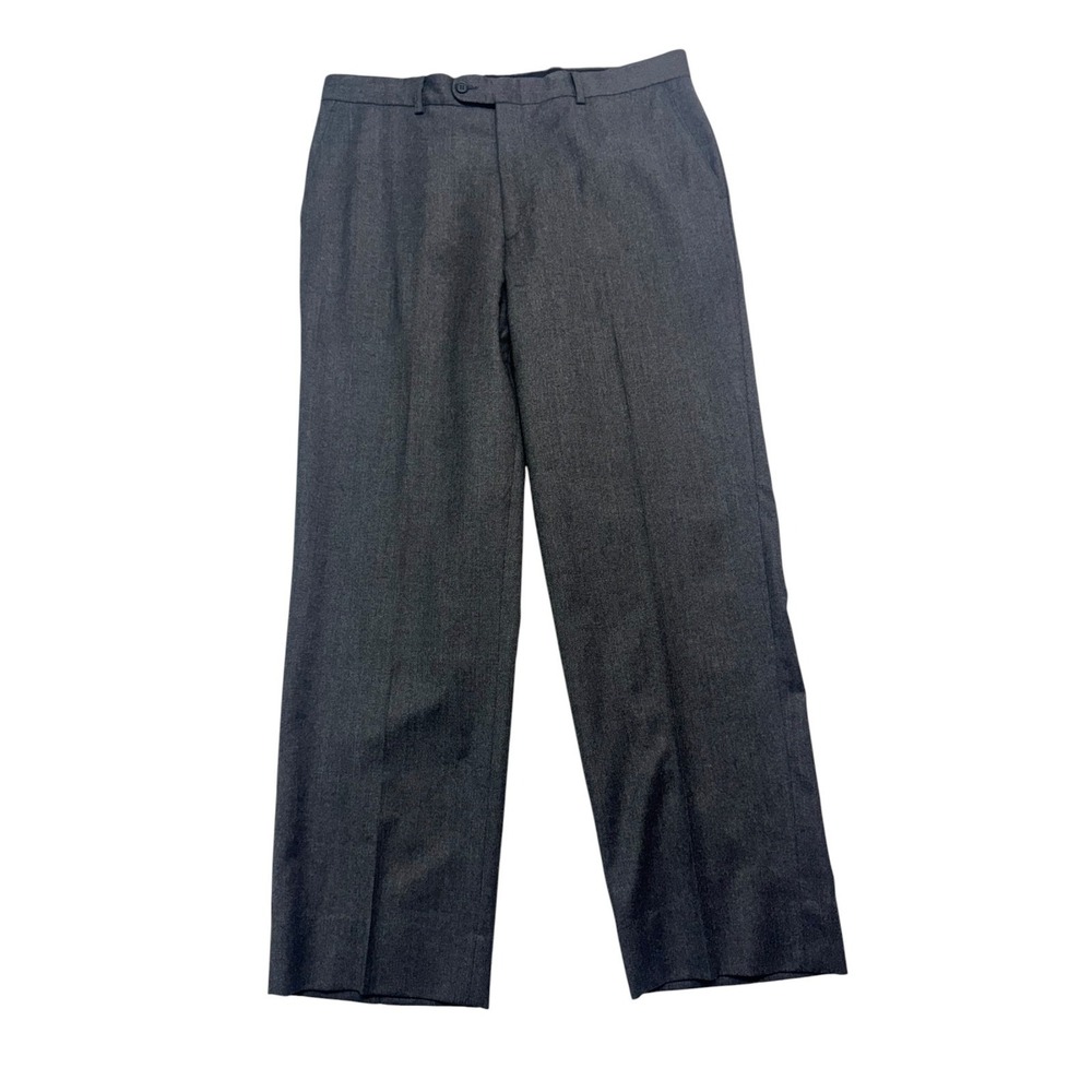 Linea Naturale 35x30 Gray Zignone Flannel Wool Cashmere Pants Trousers Italy